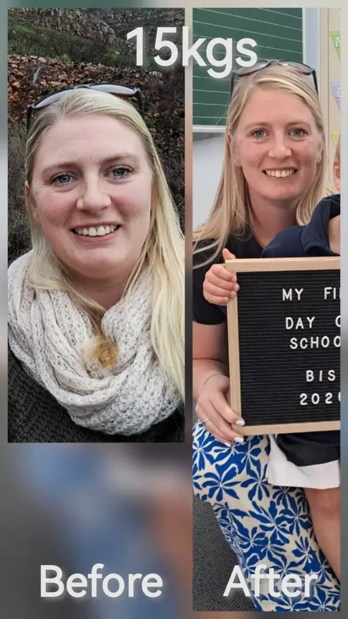 Sarah before and after
